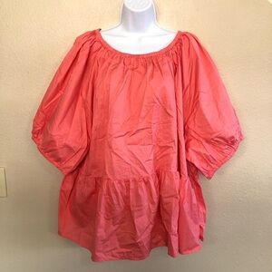 Old Navy Woman’s Puff-Sleeve Cutout Babydoll Swing Blouse Plus Size 4X